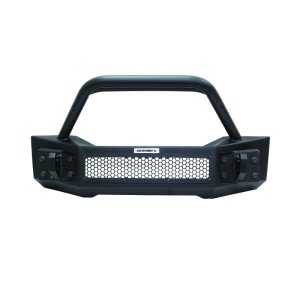 Jeep Wrangler Bumper - Front - Go Rhino - Rockline Front Stubby with Overrider - Textured Black - `07-`20